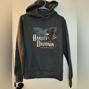 Harley Davidson Cherokee NC gray long sleeve pullover hoodie women’s small‎